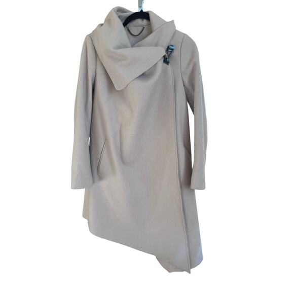 ALLSAINTS City Monument Coat in Taupe Size 0 $599 retail wool asymmetrical - Picture 3 of 11